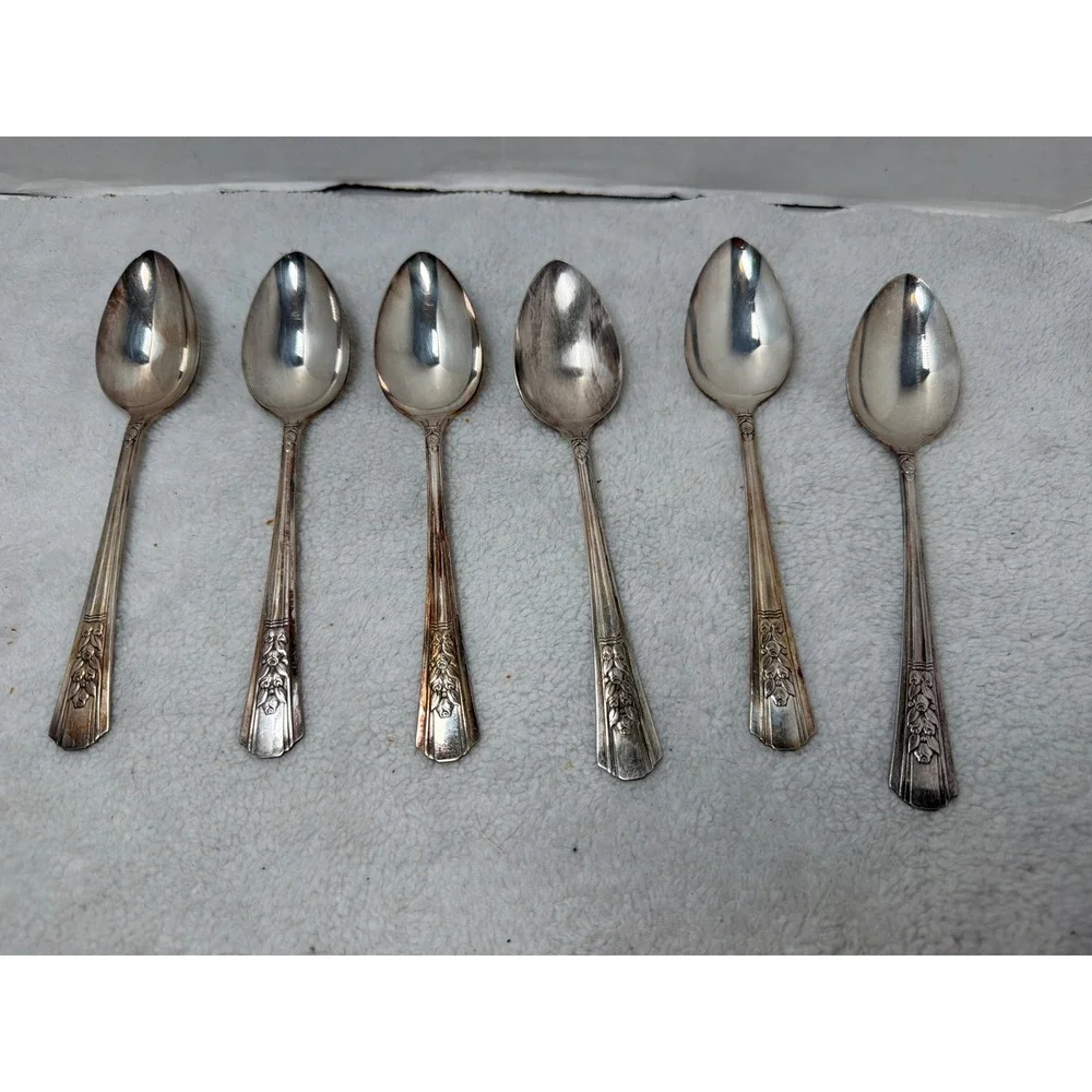 Oneida‎ Wm. A. Rogers Tablespoons Set of 6 Silver Silverplate Rosalie Pattern